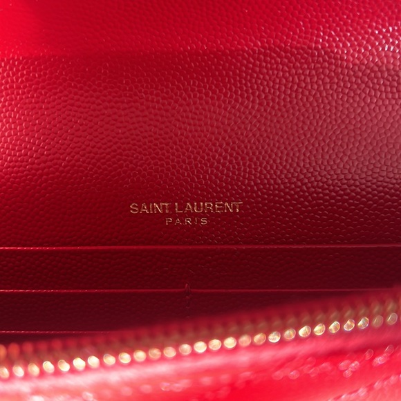 YSL Cassandra Chain Wallet in Red - Picture 5 of 5